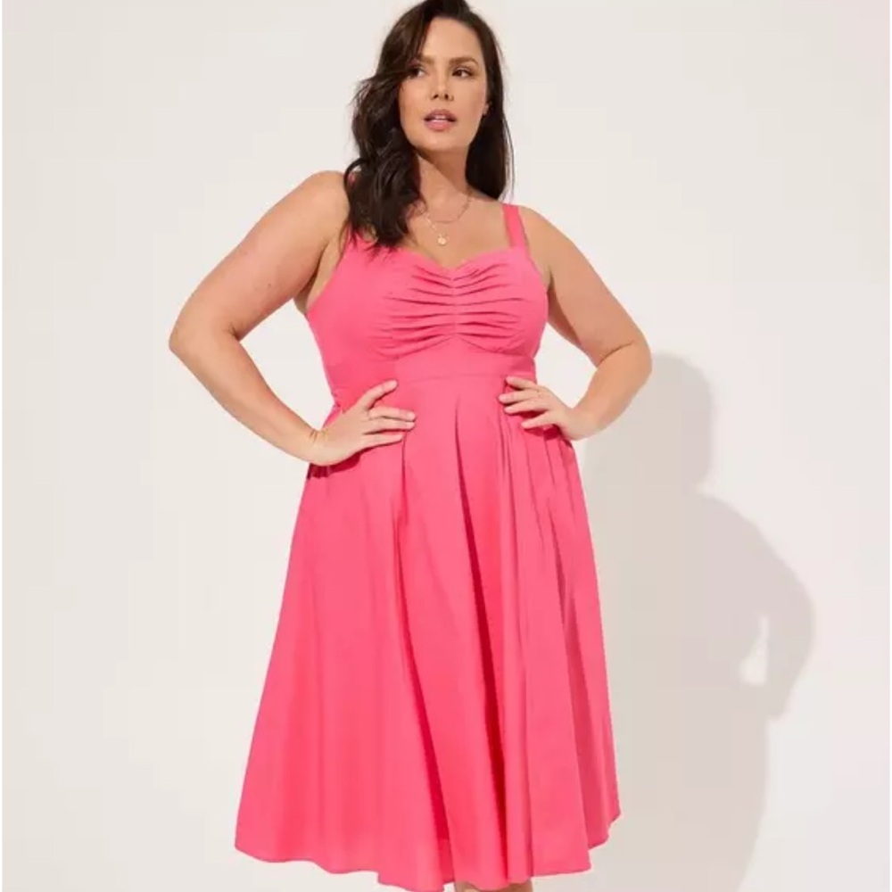 Torrid Pink midi sweetheart dress